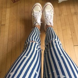 Zara high rise distressed skinny jeans